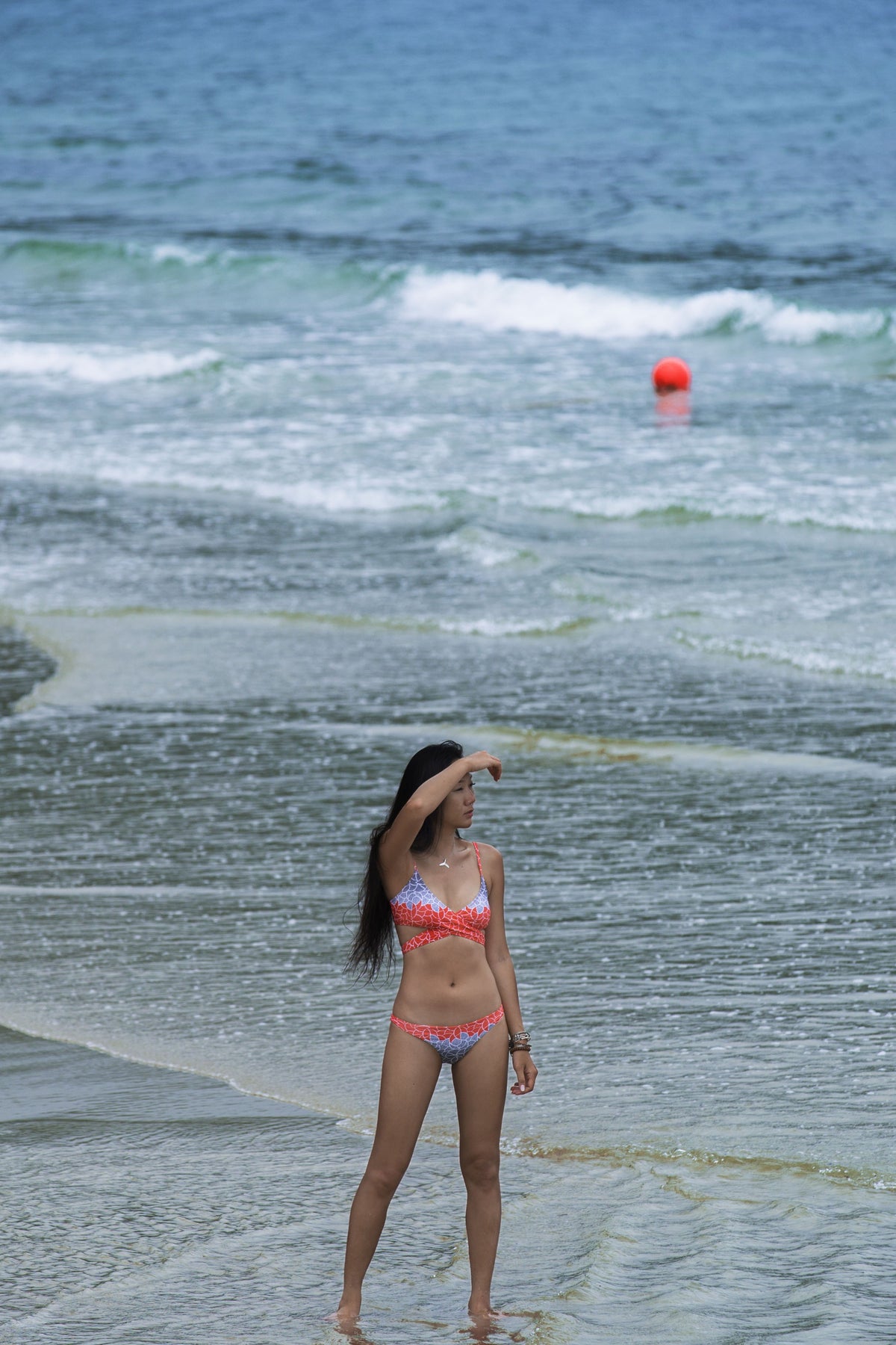 Coral Deco Loop Bikini Top