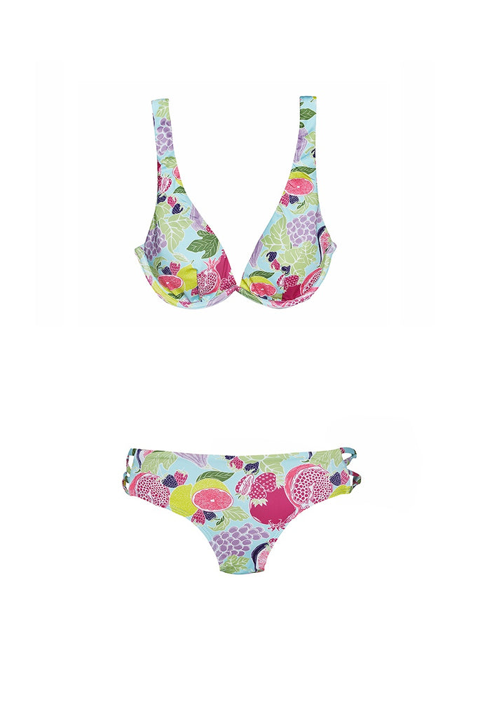 eco swimwear - sustainable swimsuit - Fruit Salad Perfect Plunge Top-Loop Swim-Loop Swim