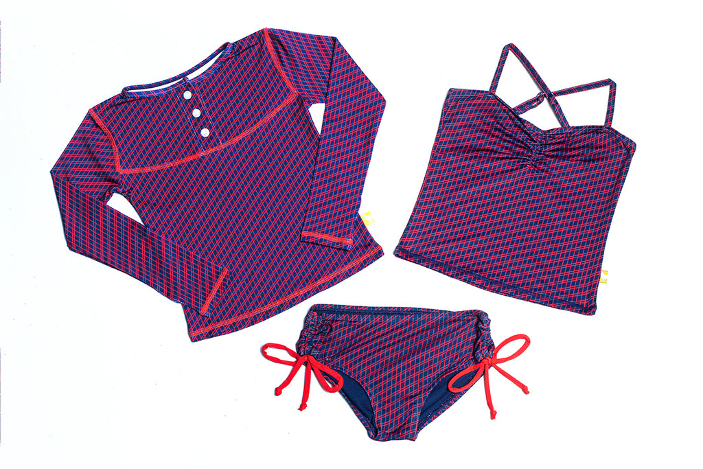 eco swimwear - sustainable swimsuit - Nora's Choice: Lattice 3-Pc Set-Loop Swim-Loop Swim