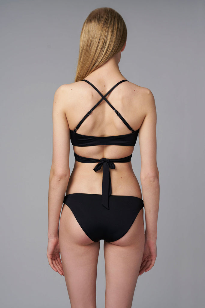 eco swimwear - sustainable swimsuit - Noir Keep It Brief Bikini Bottom-Loop Swim-Loop Swim